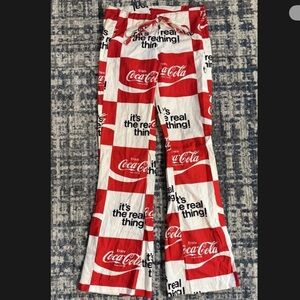 Vintage 70s Coca-Cola Flared Cotton Drawstring Pants Size 25” 1970s USA